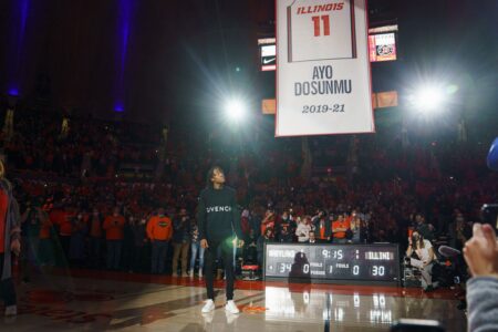 Photos: Illinois retires Ayo Dosunmu's jersey during win against Maryland