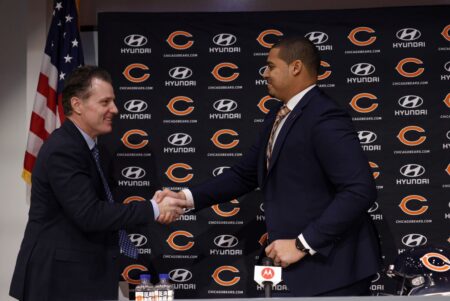 What we heard from new Chicago Bears GM Ryan Poles and coach Matt Eberflus, including building through the draft and what they see in QB Justin Fields