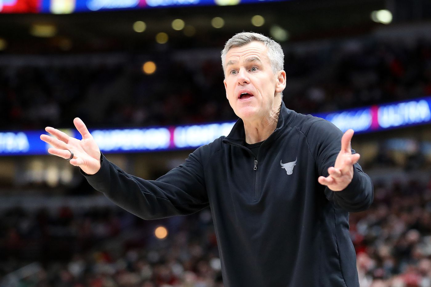 Bulls coach Billy Donovan is animated during the second half against the Magic.