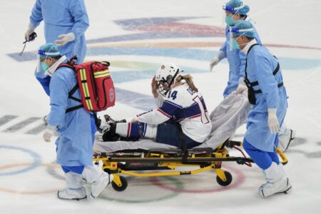 U.S. hockey star Brianna Decker appears to suffer severe leg injury in Olympics opener