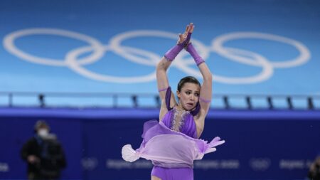 Kamila Valieva fails to medal in figure skating after the Russian 15-year-old falls. Teammate Anna Shcherbakova wins gold.