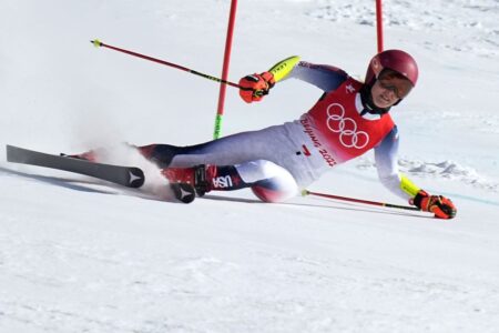 Mikaela Shiffrin is disqualified from the Olympic giant slalom after the defending champion missed a gate on her 1st run