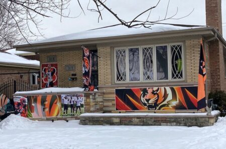 ‘When football’s over, we keep our colors on’: Bengals superfan was decking out his Evergreen Park home in orange and black long before it was cool