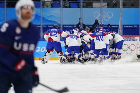 US men’s hockey loses in a shootout in the quarterfinals to Slovakia: ‘This one’s going to sting for a little bit’