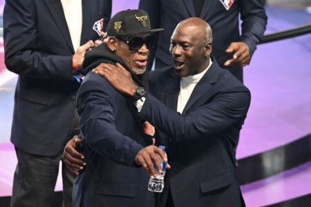 Best of the NBA All-Star Game telecasts, from the hug between Michael Jordan and Dennis Rodman to Zach LaVine’s weird commercial
