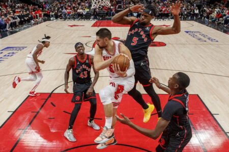 Despite Nikola Vučević’s 30 points and 18 rebounds, the Chicago Bulls fall to the Toronto Raptors 127-120 in overtime for their 7th road loss in 8 games