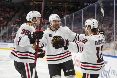 4 takeaways from the Chicago Blackhawks’ 4-1 upset win over the Edmonton Oilers, including Alex DeBrincat’s new line and a GM candidate checking off a lot of boxes