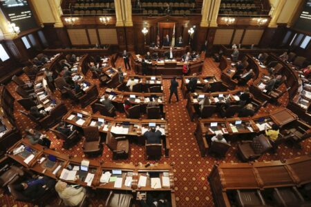 Illinois lawmakers still working on budget, crime package late on final scheduled day of session