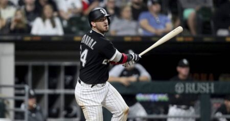 Yasmani Grandal exits the Chicago White Sox game against the Texas Rangers with left hamstring tightness
