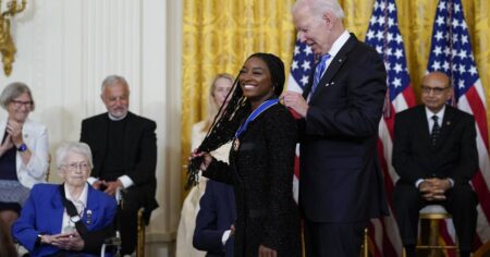 Biden awards Medal of Freedom to Simone Biles, John McCain, Gabby Giffords and others