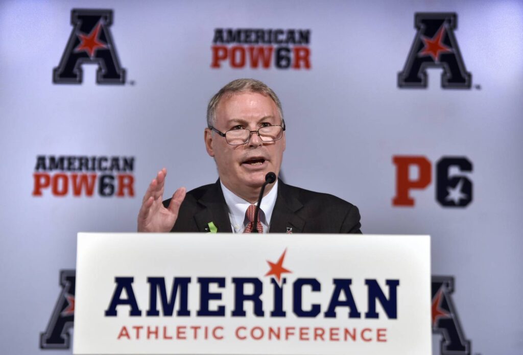 AAC commissioner laments realignment, supports break from NCAA governance