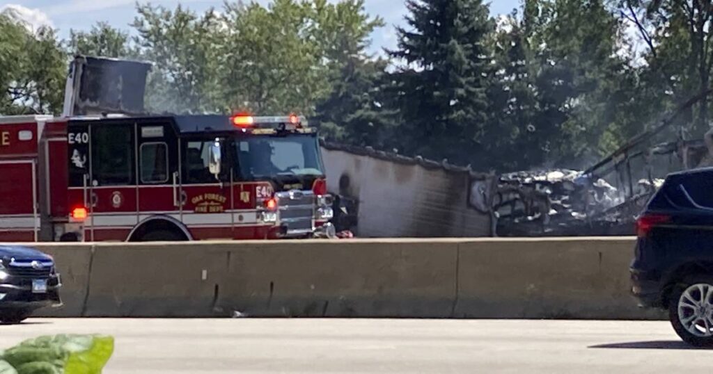 Truck fire completely shuts down eastbound Interstate 80 near Harlem Avenue