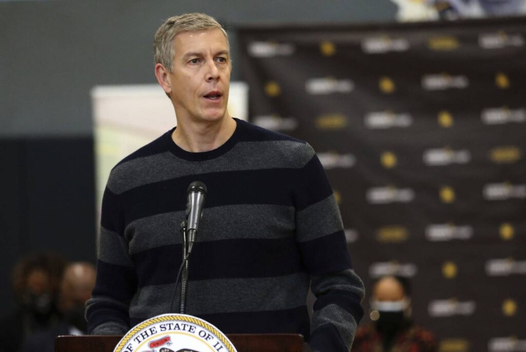 Mayor Lightfoot pledged $1 million for gun tips last year, but so far payouts are just over $10,000. ‘Headlines and PR don’t keep people alive,’ Arne Duncan says