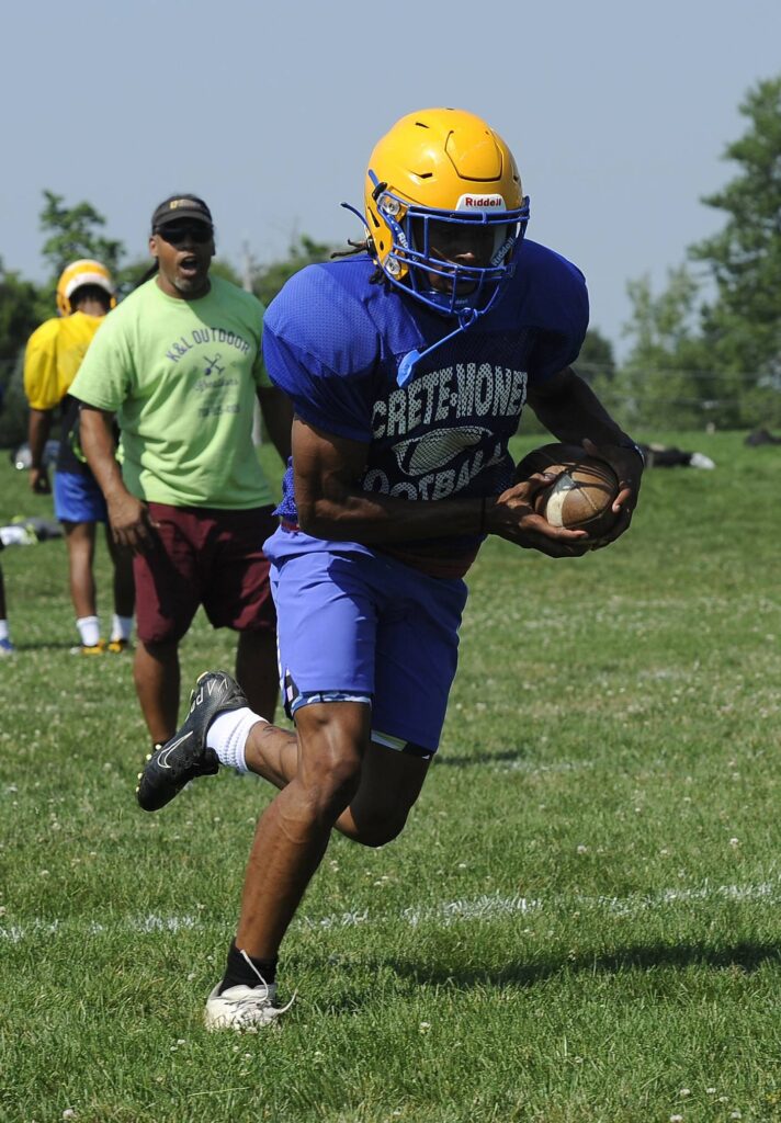 Speed demons: State champs Joshua Franklin, Lynel Billups-Williams and Edward Clark can fly for Crete-Monee. ‘We’re just having fun.’