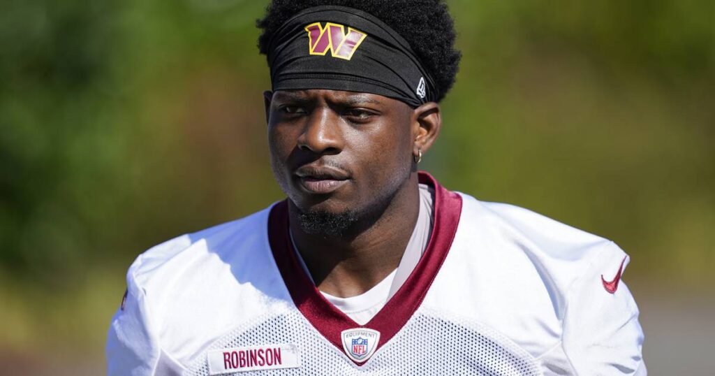 Brian Robinson, a rookie running back for the Washington Commanders, is hospitalized after a shooting