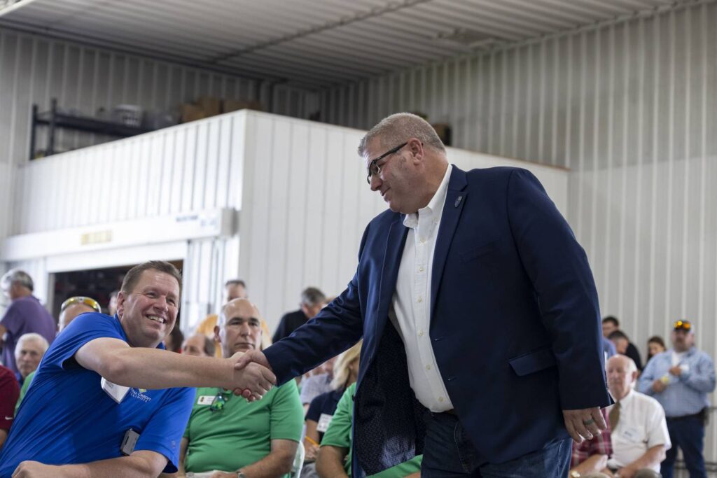 Darren Bailey again slams Chicago violence and Gov. J.B. Pritzker touts business experience during agriculture forum downstate