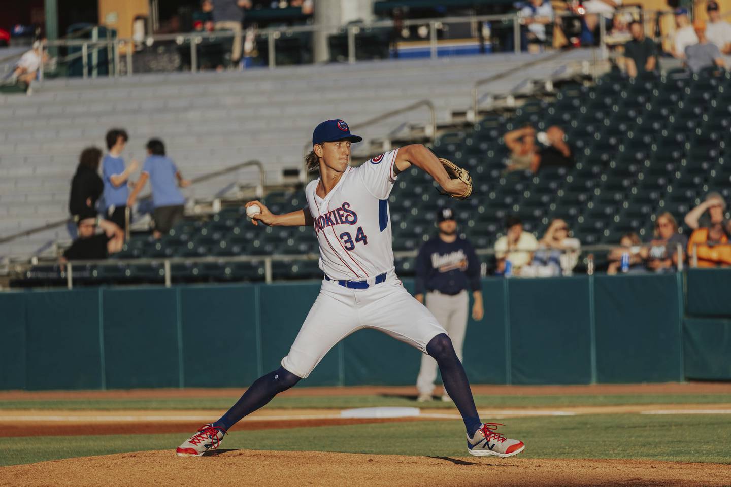 Cubs prospect Ben Brown pitches during a Double A game for the Tennessee Smokies on Aug. 12, 2022, against the Mississippi Braves in Kodak, Tenn.