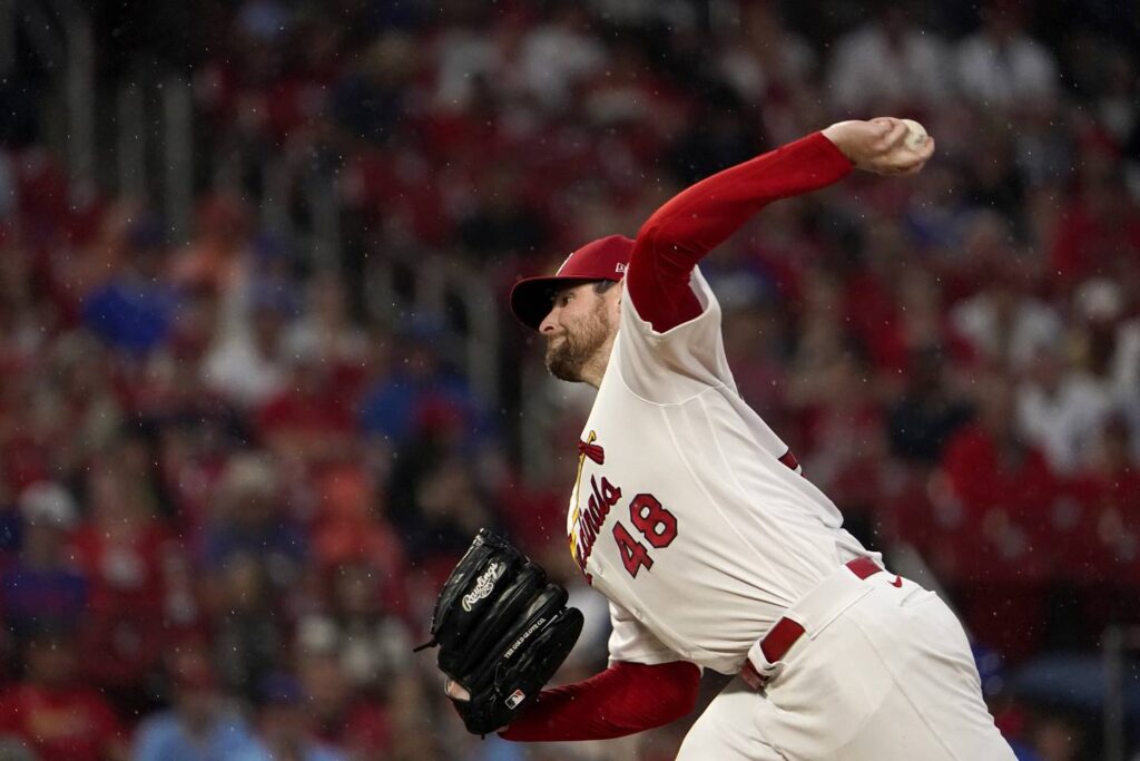 St. Louis Cardinals ace Jordan Montgomery shuts down the Chicago Cubs again in an 8-0 win at Busch Stadium