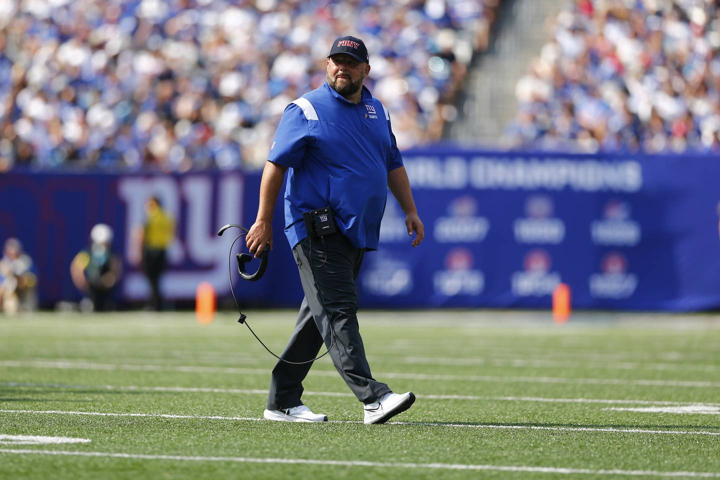 Giants coach Brian Daboll during the second half a game against the Panthers on Sept. 18, 2022.