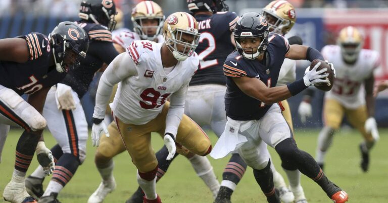 Chicago Bears QB rewind: Justin Fields’ 1st TD — and the team’s Week 1 win — show how to turn an ugly day into something beautiful