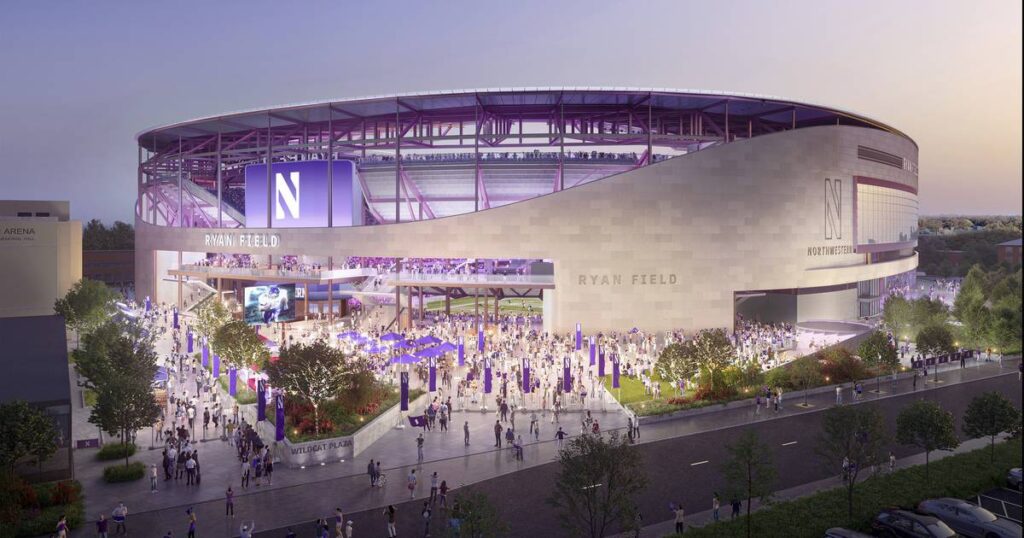 Northwestern University unveils design for new, smaller football stadium