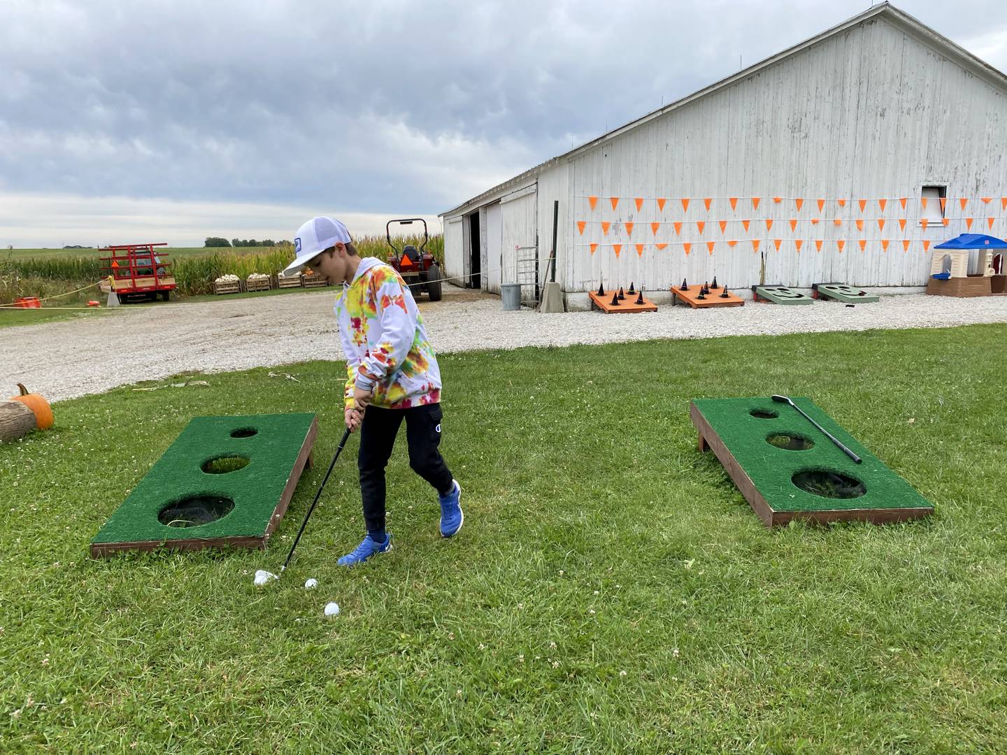 Try to hook a ring on a witch's hat or toss a bag into the face of Frankenstein's monster at Sugar Grove Pumpkin Farm, 4S041 Merril Road. These games, and a golf version of cornhole, were handmade by the farm's owners.
