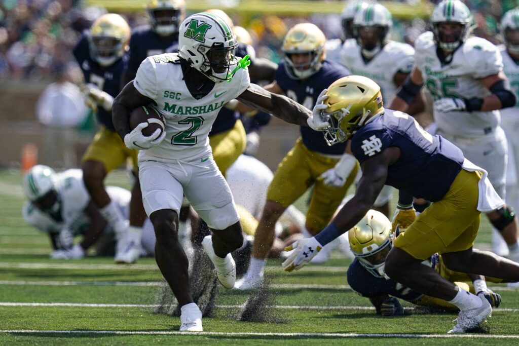 Marshall stuns No. 8 Notre Dame 26-21 — dropping the Irish to 0-2 to start the season