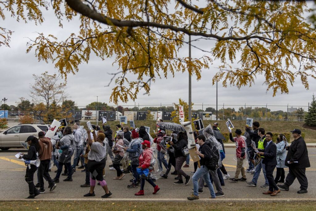 Amazon workers in Joliet stage protest during company’s fall Prime sale