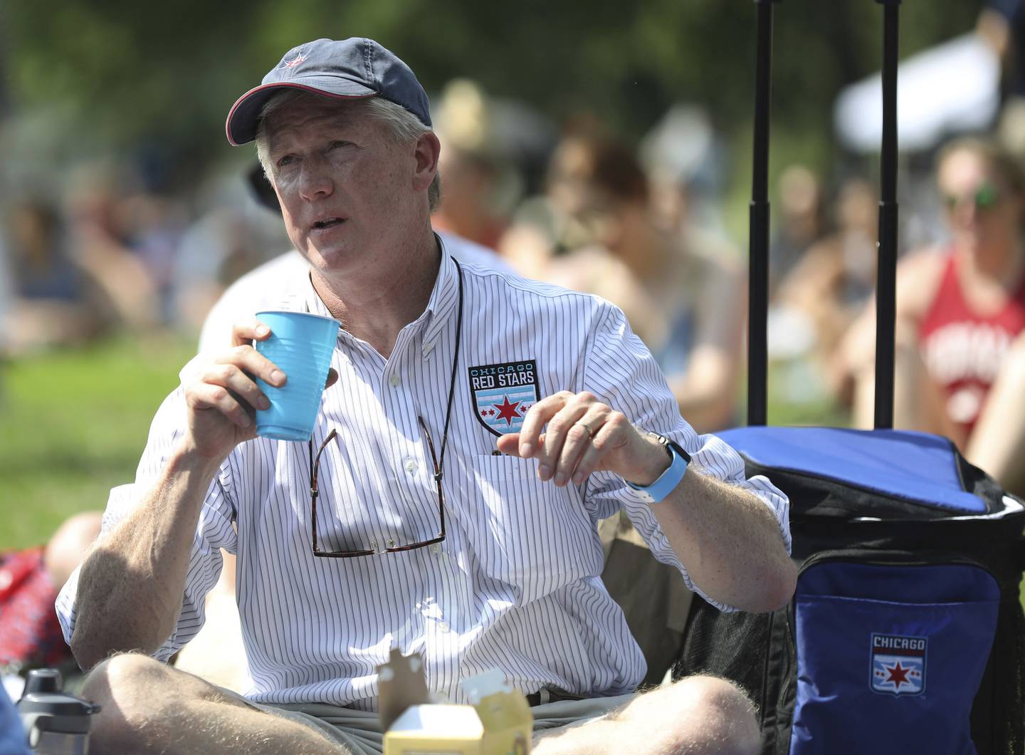 Chicago Red Stars owner Arnim Whisler attends a watch party for the U.S. Women's National during the semifinals of the World Cup at Lincoln Park on July 2, 2019.