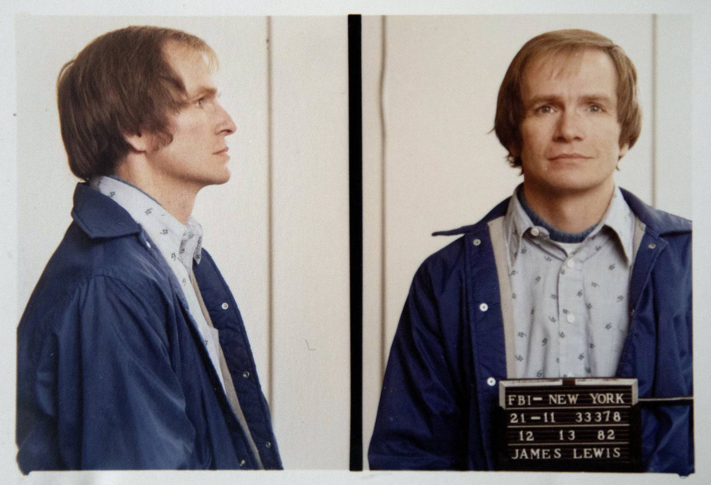 James Lewis' booking photo from Dec. 13, 1982, when he was taken into custody in New York City.