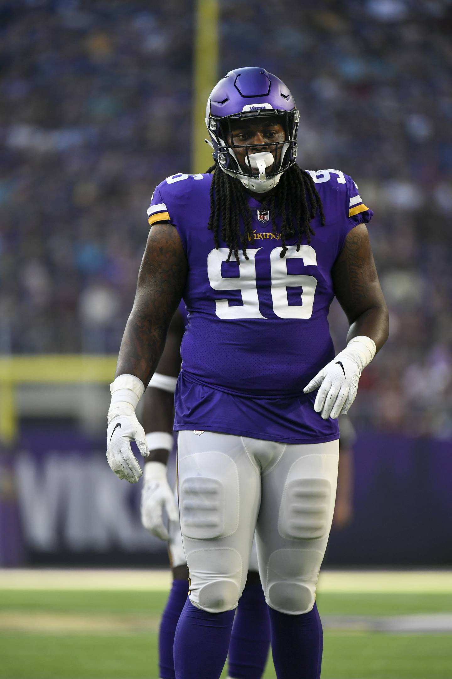 Vikings defensive lineman Armon Watts in action against the 49ers during a preseason game on Aug. 20, 2022.