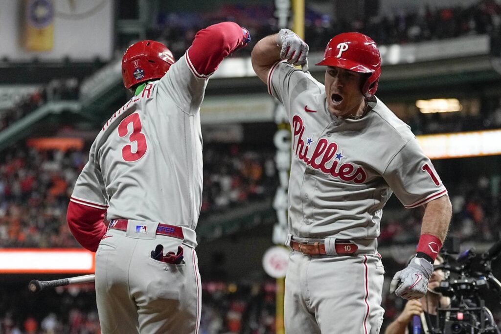 J.T. Realmuto’s home run in the 10th gives the Philadelphia Phillies a 6-5 comeback win against the Houston Astros in Game 1 of the World Series