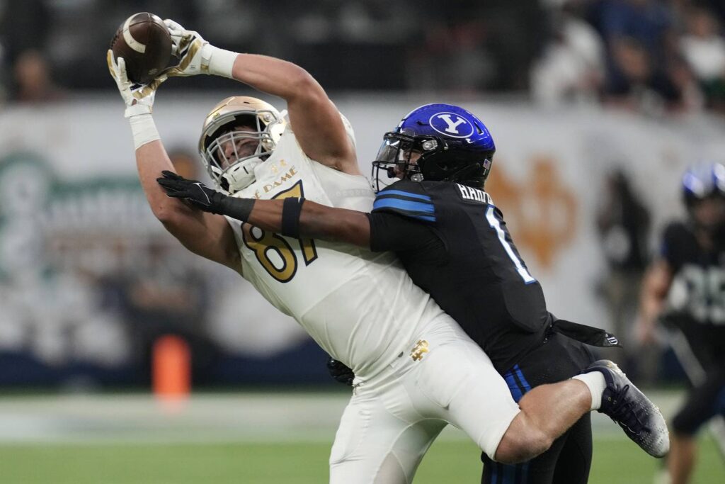 Notre Dame’s Michael Mayer is breaking records for tight ends while sparking the Irish’s midseason turnaround