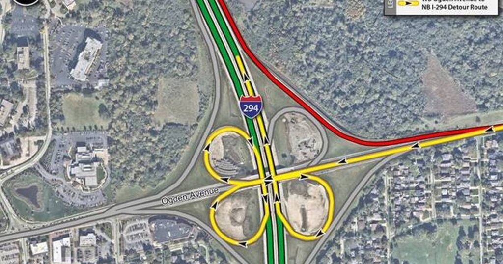 Long-term ramp closure and detour at Ogden Avenue Interchange on Central Tri-State Tollway starts Oct. 24