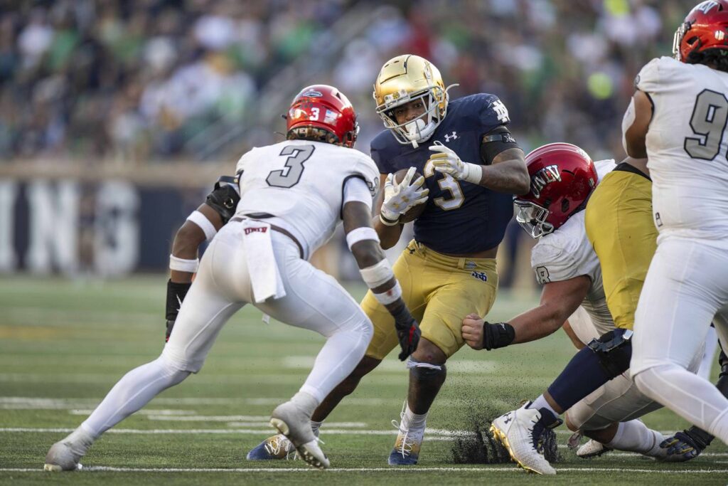 Notre Dame routs UNLV 44-21 behind Isaiah Foskey’s 2 blocked punts and Mike Mayer’s big day: ‘We needed this’