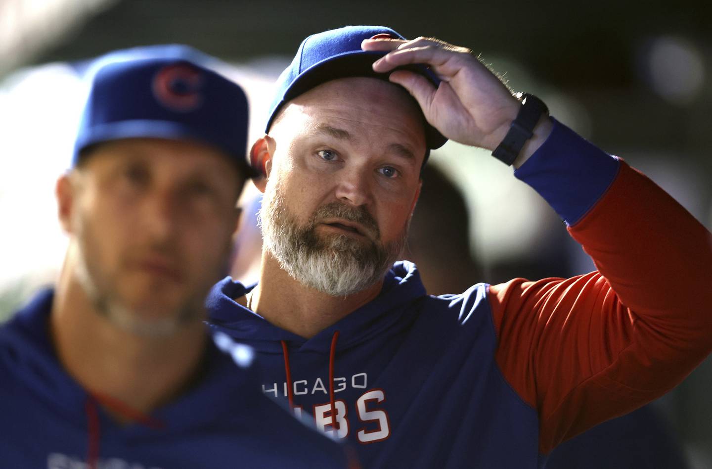 Cubs manager David Ross walks through the dugout during a game against the Cardinals on Aug. 23 at Wrigley Field. 