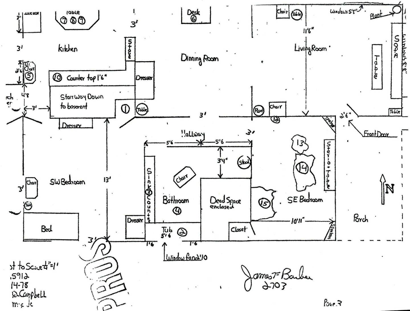The police drew a floor plan of Raymond West’s home in Kansas City, Missouri. 