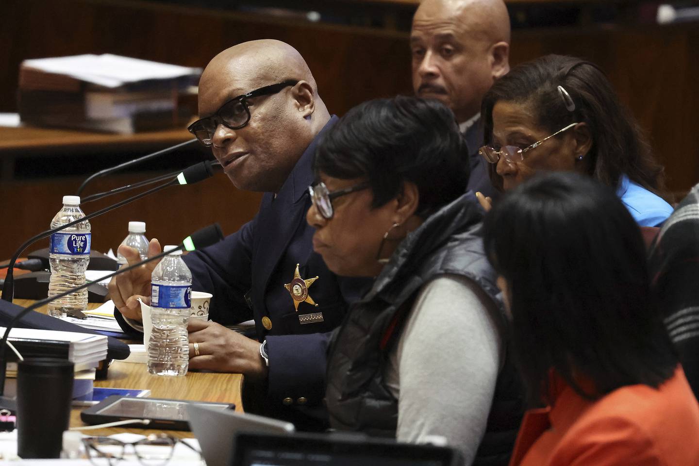 Chicago police Superintendent David Brown speaks during a hearing on the Chicago Police Department budget at City Hall on Oct. 21, 2022. 