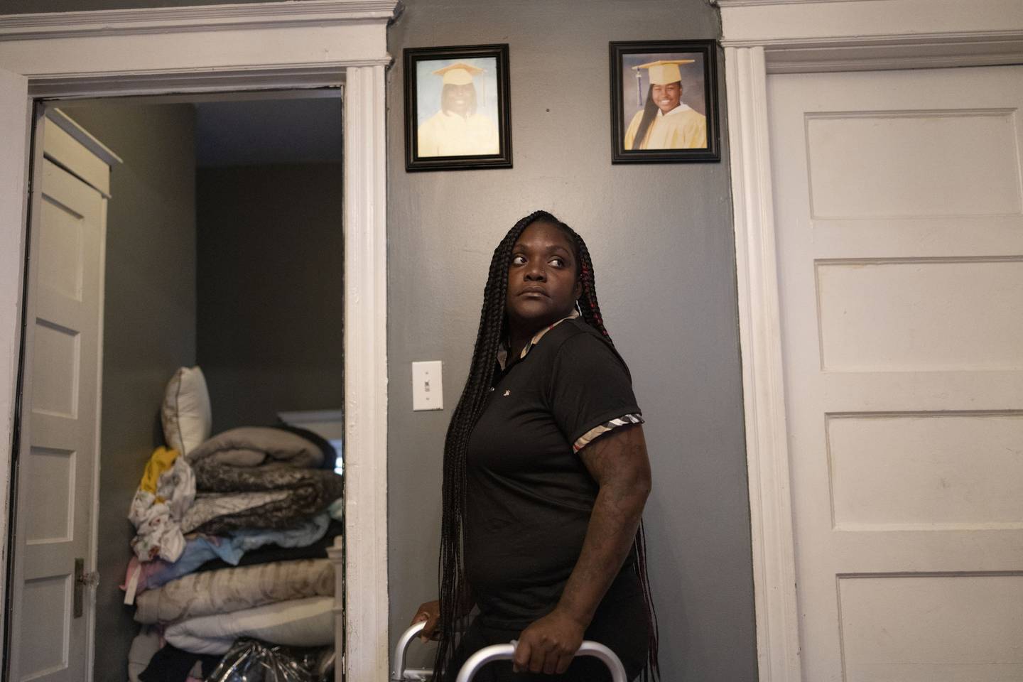 Cherice Patterson recovers from gunshot wounds at her family home on Nov. 4, 2022.
