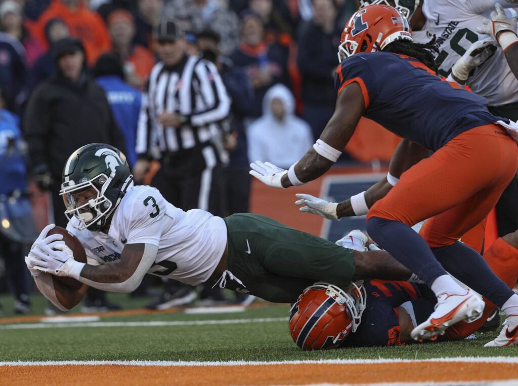 No. 16 Illinois suffers a stunning 23-15 loss to Michigan State, snapping a 6-game winning streak