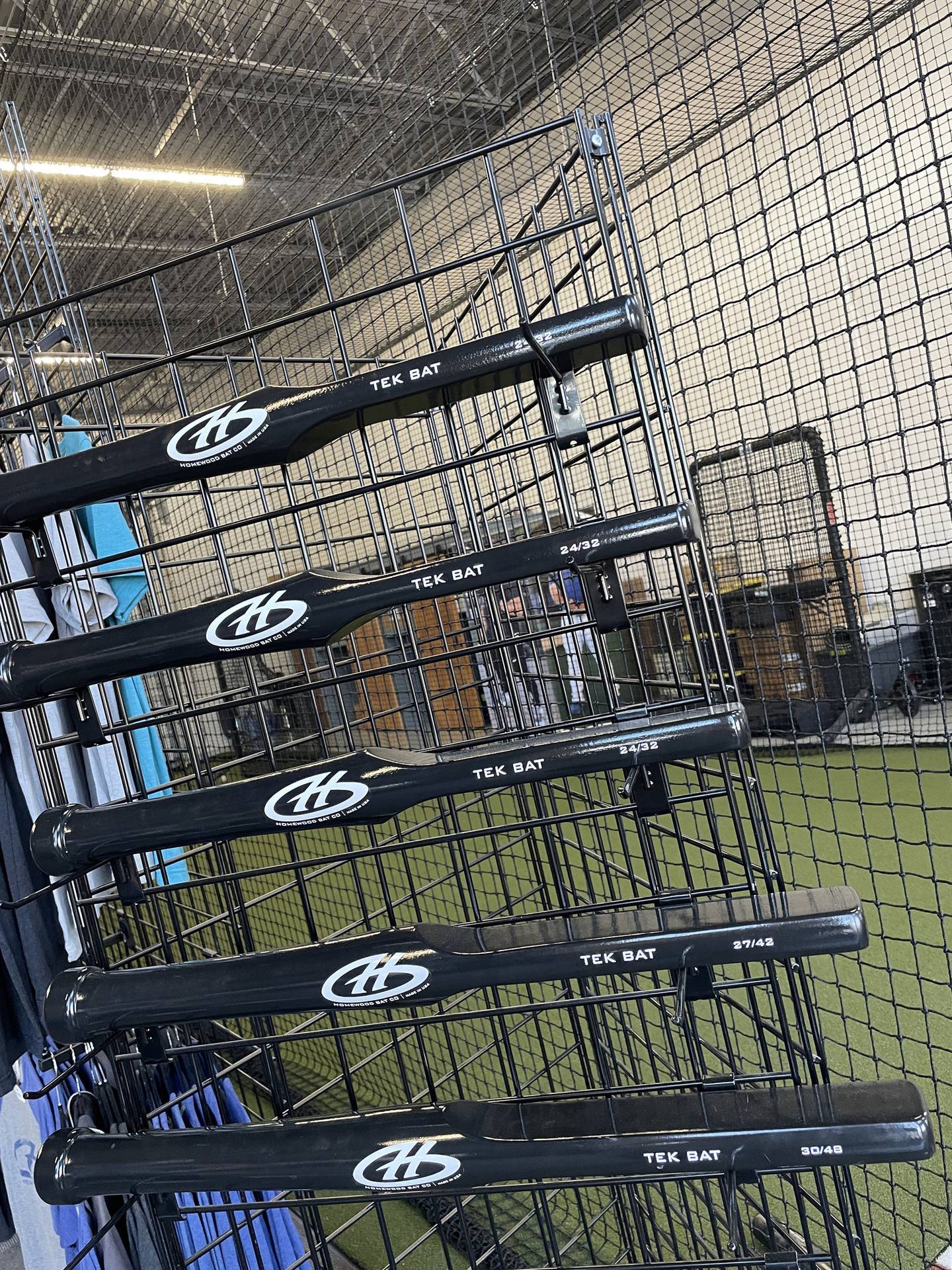 Among the products at Homewood Bat Co. is the Tek Bat, which is shaped and weighted based on advice from trainers to help players improve their swing.