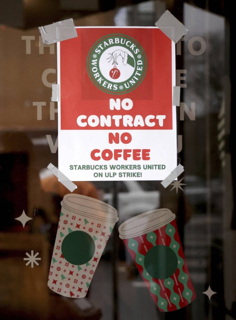 2 North Side Starbucks close down as workers join national 1-day strike amid dispute over bargaining