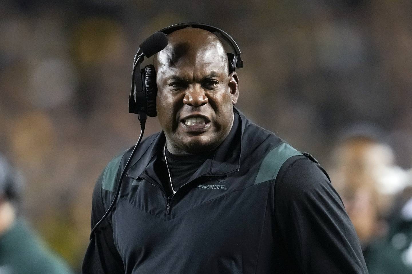 Michigan State coach Mel Tucker watches from the sideline during a game against Michigan on Saturday in Ann Arbor, Mich. The Spartans lost 29-7. 