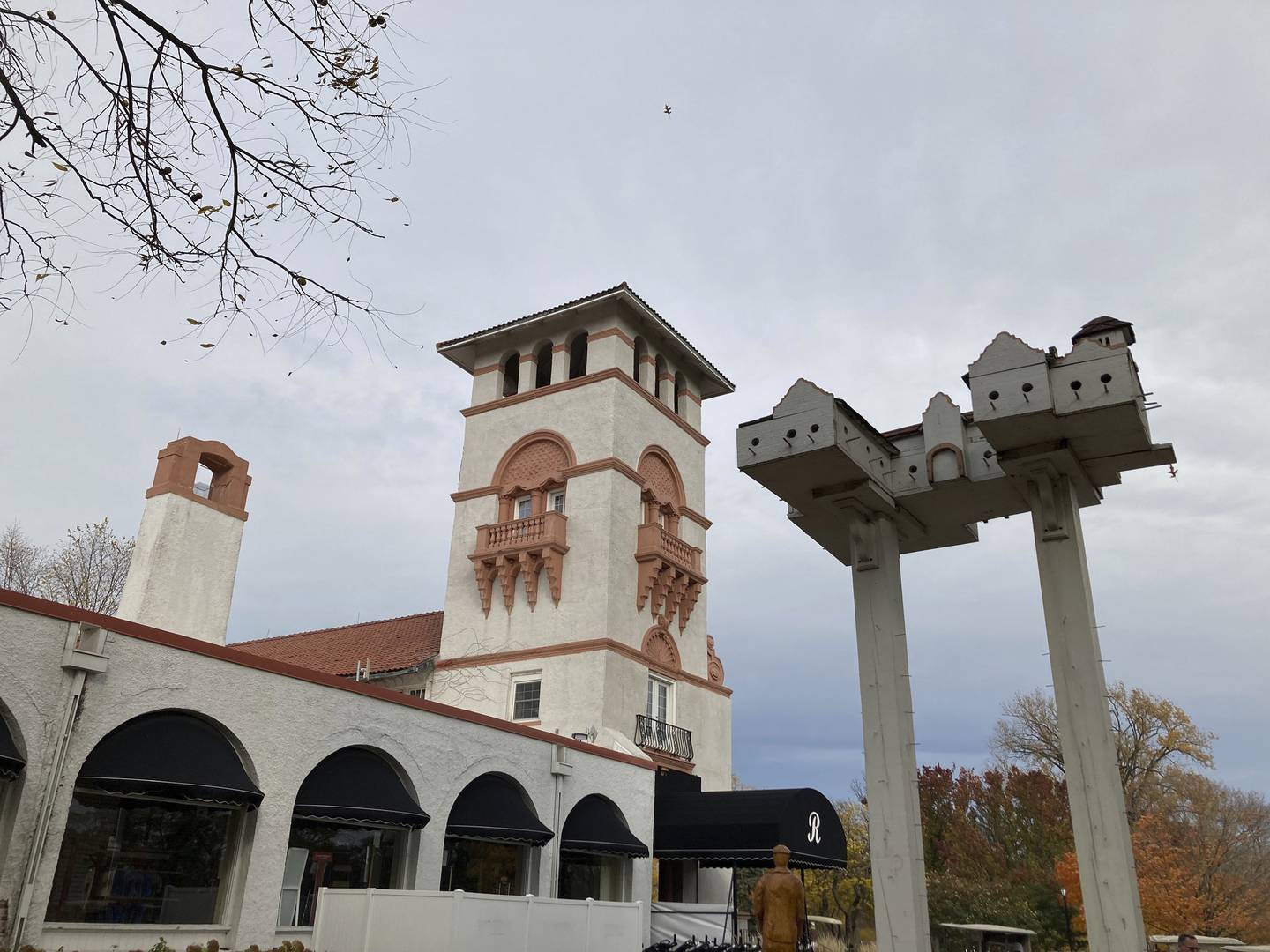 A birdhouse made by Bob Carpenter resembles the clubhouse at Ravisloe Country Club in Homewood. Carpenter, the general manager at the public course, said mostly sparrows inhabit the birdhouse, but Ravisloe's generous tree canopy attracts a variety of other wildlife, including hawks and coyotes.