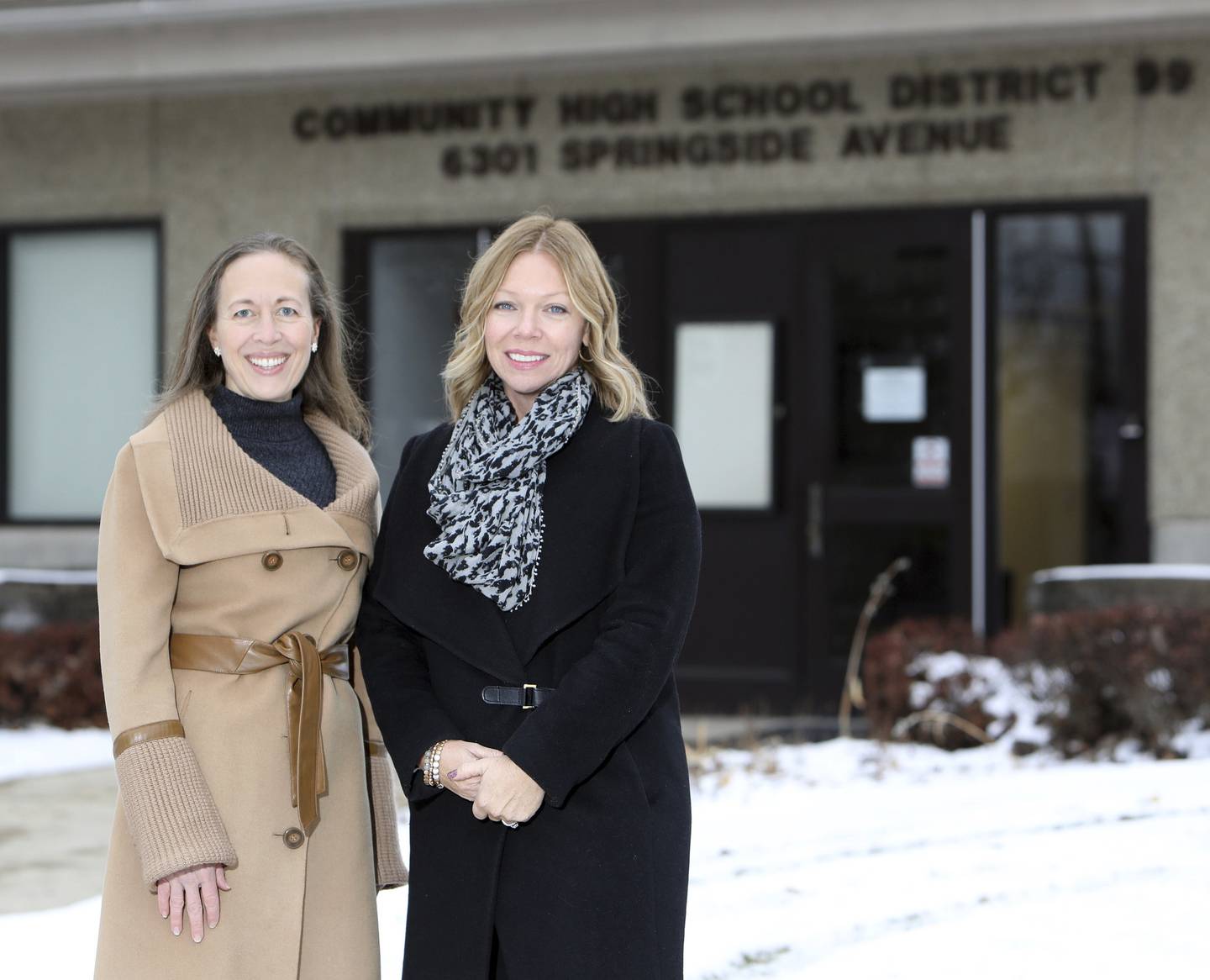 Parents Barbara Allen, left, and Dana Cox have teamed up to run for the District 99 school board next year. 