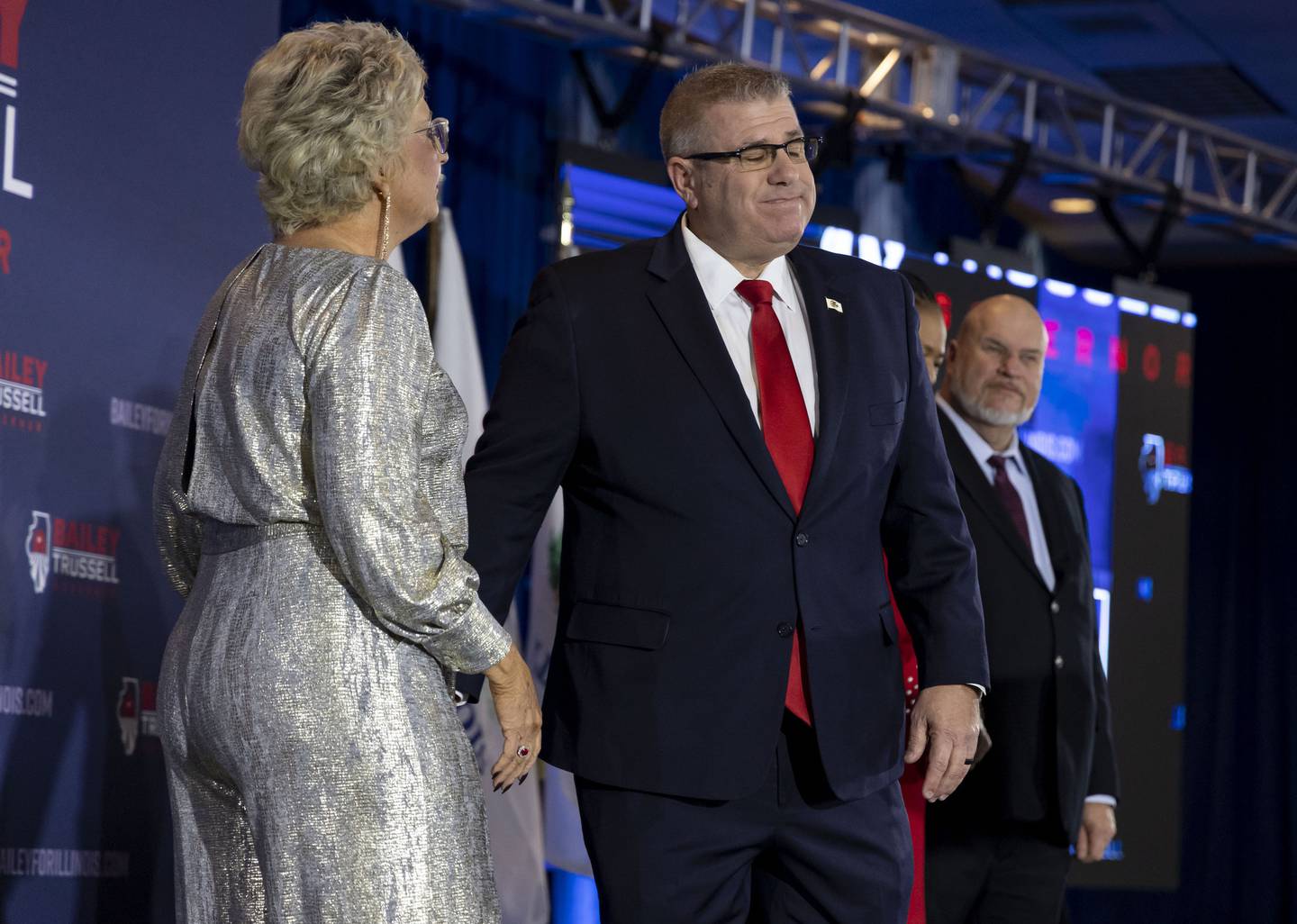 Republican gubernatorial candidate Darren Bailey concedes on election night, Nov. 8, 2022, at the Crowne Plaza in Springfield.