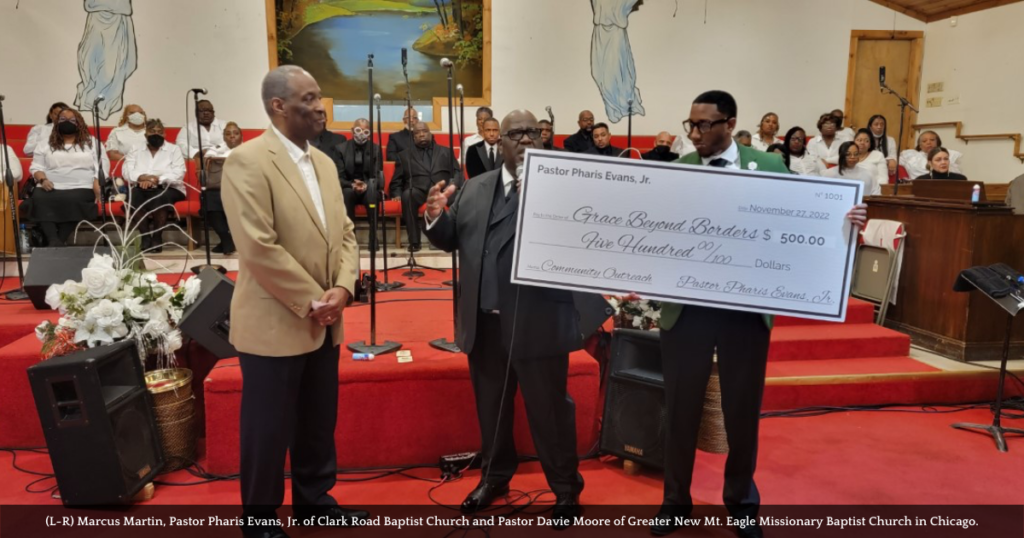 Clark Road Baptist Church makes donation to Grace Beyond Borders during live concert recording