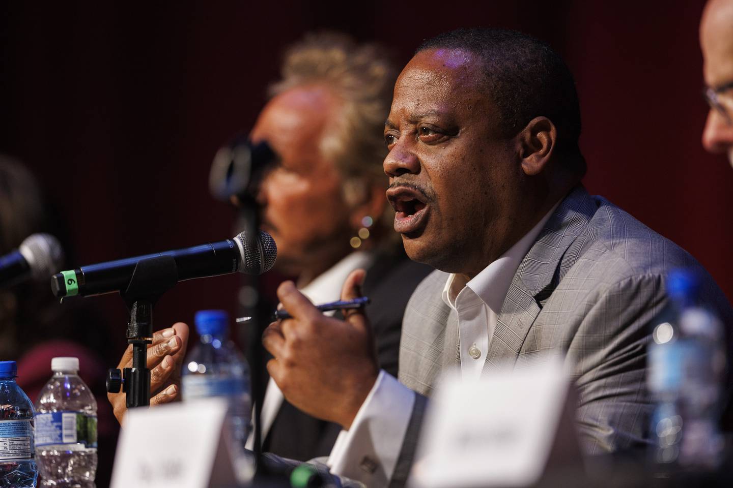 Ald. Roderick Sawyer, 6th, attends a mayoral candidate forum at the Copernicus Center on Dec. 13, 2022.