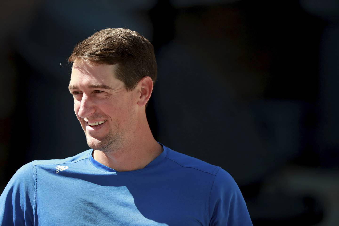 Cubs pitcher Kyle Hendricks has a laugh during spring training at Sloan Park in Mesa, Ariz., on March 16, 2022.