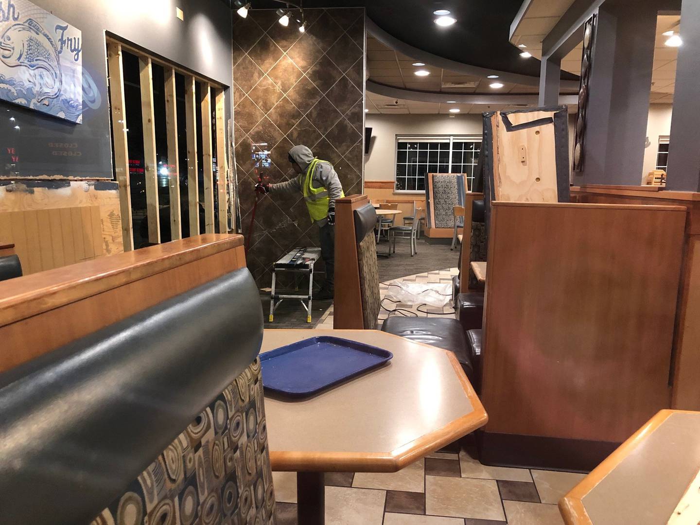 A Culver's restaurant in Morton Grove was hit by a car whose driver drove off Dempster Street. Four people inside the restaurant were taken to hospitals with minor injuries. The driver was not injured, police said. After the crash, workers were making repairs.